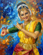 Bharatanatyam Bliss (PRT-15697-116350) - Canvas Art Print - 37in X 48in