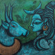 Eternal Companions (ART-7431-116374) - Handpainted Art Painting - 36in X 29in