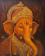 Divine Blessings: Lord Ganesha Hand-Painted Canvas (ART-17788-116411) - Handpainted Art Painting - 20in X 24in