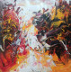 Flames Of Creation (ART-1230-116465) - Handpainted Art Painting - 12in X 12in