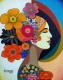 Flower Girl (ART-17787-116437) - Handpainted Art Painting - 8in X 10in