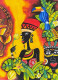 CLASSIC AFRICAN FOLK ART (ART-1315-116531) - Handpainted Art Painting - 22in X 30in