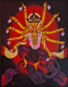 Mahisasuramardini (ART-8444-116528) - Handpainted Art Painting - 22in X 28in