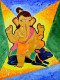 Bal Ganesh - The Joyful Protector (ART-17802-116540) - Handpainted Art Painting - 29in X 39in