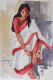 Bengali Woman (ART-7901-116722) - Handpainted Art Painting - 8in X 10in