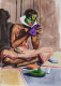 Kathakali Makeup (ART-7901-116720) - Handpainted Art Painting - 8in X 10in