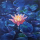 Lotus Painting – Textured Acrylic Artwork On Canvas (ART-3674-117054) - Handpainted Art Painting - 24in X 24in