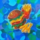 I'm Lovin It (ART-16516-116988) - Handpainted Art Painting - 12in X 12in