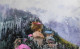 Household On Hillery (ART-7901-116960) - Handpainted Art Painting - 22in X 14in