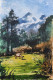 Nature Mountain View (ART-7901-116892) - Handpainted Art Painting - 8in X 11in