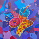 Snackflix And Thrill (ART-16516-116987) - Handpainted Art Painting - 12in X 12in