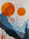 Golden Sunset Over The Hills – Nature Landscape Painting (PRT-15701-117064) - Canvas Art Print - 23in X 30in