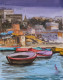 Banaras Ghat Series (ART-7901-117102) - Handpainted Art Painting - 11in X 14in