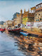 Banaras Ghat Series (ART-7901-117094) - Handpainted Art Painting - 11in X 14in