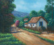 Simple Life | Rustic Country Road Home (ART-4815-117172) - Handpainted Art Painting - 12in X 10in