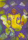 GANESHA IN PURPLE (ART-8691-117174) - Handpainted Art Painting - 24in X 36in
