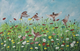 Abstract Free Birds Sparrow (ART-16822-117225) - Handpainted Art Painting - 30in X 20in