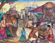 “Dawn Of Development” (ART-17905-117311) - Handpainted Art Painting - 24in X 18in