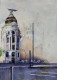 Cityscape (ART-15604-117333) - Handpainted Art Painting - 11in X 15in