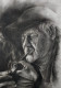 Smoking Man (ART-15604-117299) - Handpainted Art Painting - 10in X 13in