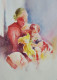 Grand Son (ART-15604-117362) - Handpainted Art Painting - 11in X 15in
