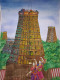 Meenakshi Temple Madurai (ART-8972-117396) - Handpainted Art Painting - 23in X 33in