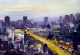 Evening City Street From Top View (ART-1232-117421) - Handpainted Art Painting - 22in X 15in