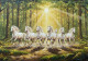 7 Running Horses Painting As Per Vastu (ART-3319-117466) - Handpainted Art Painting - 36in X 24in