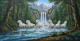 7 Running Horses Painting As Per Vastu (ART-3319-117468) - Handpainted Art Painting - 48in X 24in