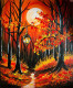 Autumn Glow Pathway (ART-7381-117526) - Handpainted Art Painting - 10in X 12in