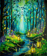 Whispers Of The Enchanted Stream (ART-7381-117525) - Handpainted Art Painting - 10in X 12in