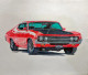 Ford Torino Cobra 1970 3D (ART-8874-117477) - Handpainted Art Painting - 12in X 11in
