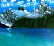 Snowy Peaks Reflections (ART-16215-117463) - Handpainted Art Painting - 22in X 20in