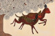 Gond Deer (ART-2399-117631) - Handpainted Art Painting - 15in X 10in