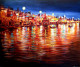 Beauty Of Festival Evening Varanasi Ghats (ART-1232-117611) - Handpainted Art Painting - 36in X 30in