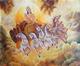 Sun On The Seven Horses Chariot. (ART-17731-117736) - Handpainted Art Painting - 42in X 35in