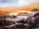 Cloudy Sunset Himalaya Mountain (ART-1232-117660) - Handpainted Art Painting - 15in X 11in