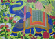 The Royal Blue Elephant (Jungle Majesty) (ART-8779-117838) - Handpainted Art Painting - 36in X 24in