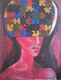Puzzled Mind (ART-17971-117856) - Handpainted Art Painting - 24in X 30in