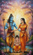 The Divine Family Of Lord Shiva (ART-3319-117914) - Handpainted Art Painting - 30in X 48in