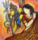 Maha Gauri (ART-7129-117897) - Handpainted Art Painting - 32in X 34in