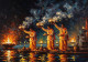 Aarti Of The Divine Waters (PRT-15697-118013) - Canvas Art Print - 60in X 42in