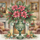 Regal Poinsettia Elegance – Christmas Floral Grandeur In Watercolor (PRT-8429-118070) - Canvas Art Print - 24in X 24in