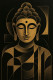 Golden Serenity - The Buddha In Abstraction 01 (PRT-7990-118130) - Canvas Art Print - 16in X 24in