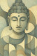 Lord Buddha - Warm Tone Abstract 05 (PRT-7990-118135) - Canvas Art Print - 16in X 24in