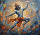 "Textured Lord Hanuman Sanjeevani Mountain Impasto Painting" (ART-3319-118101) - Handpainted Art Painting - 36in X 30in
