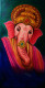 Lord Ganesha (ART-17787-118205) - Handpainted Art Painting - 17in X 33in