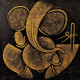 Living Room Ganesha - Texture Art (ART-5557-118239) - Handpainted Art Painting - 38in X 38in