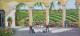 Patio Gardens (ART-5868-118284) - Handpainted Art Painting - 50in X 22in