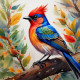A Feathered Moment In Autumn Light (PRT-8429-118232) - Canvas Art Print - 24in X 24in